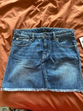 NWT POLO Ralph Lauren Big Girls Denim 5 Pocket Mini Skirt Frayed Hem
